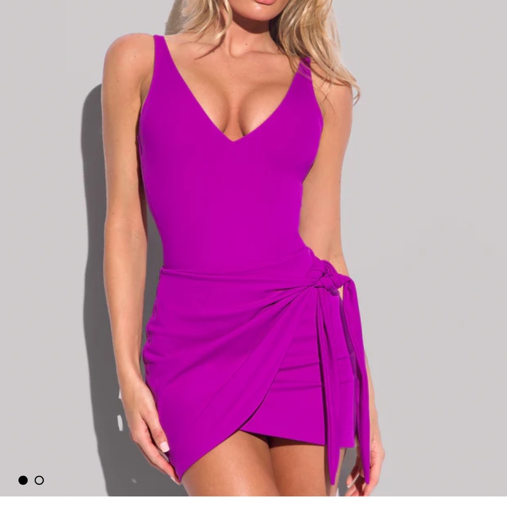 TA3 Mini Wrap Swim Skirty - Orchid Brand New